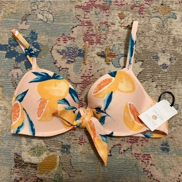 Shade & Shore Other - NWT Shade & Shore Grapefruit Pink And Orange Bikini Top Size 32B